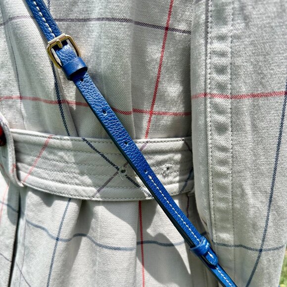 Dooney & Bourke DB Triple Zip North South Blue Pebbled Leather Utility Crossbody - Picture 4 of 14